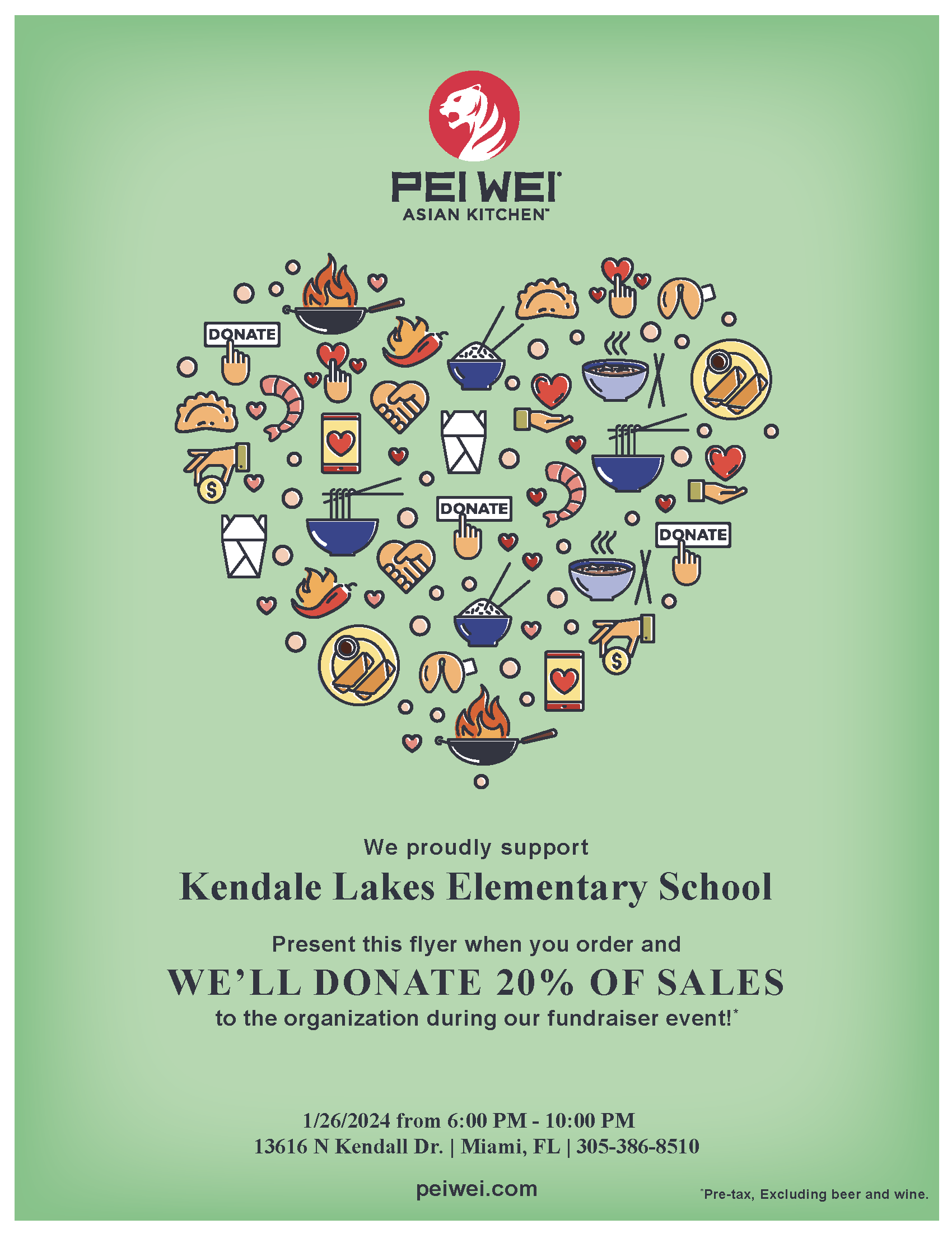 Pei Wei Fundraiser @ 13616 N Kendall Dr