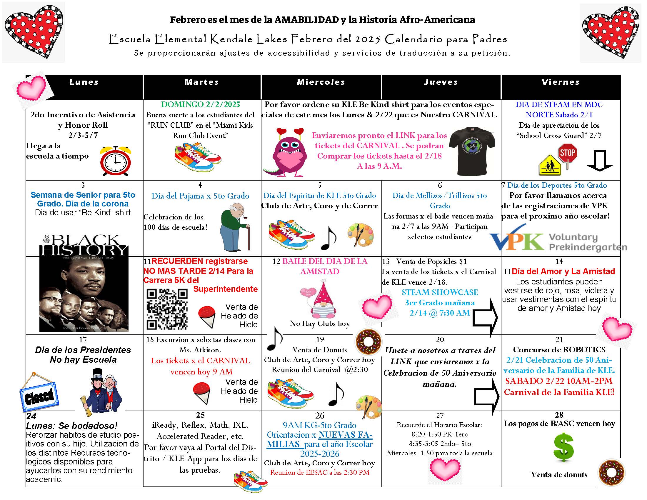 February Calendar 2025 Spanish 